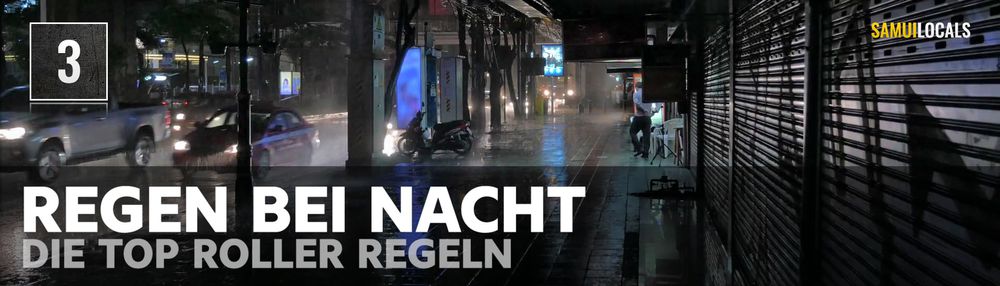 Regen bei Nacht auf Koh Samui