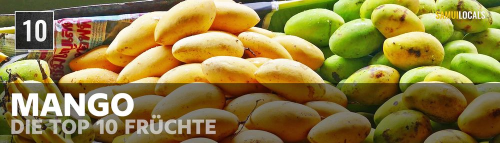 Reife gelbe Mango und grüne unreife Mango in Thailand