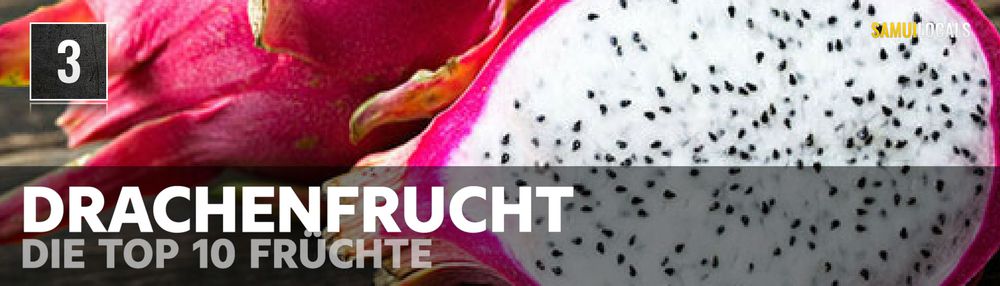 Aufgeschnittene pinke Drachenfrucht mit weißem Fruchtfleisch