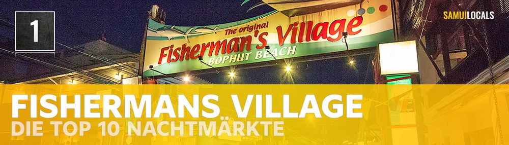 Laternen und Marktstände im Fisherman's Village Bophut, Koh Samui