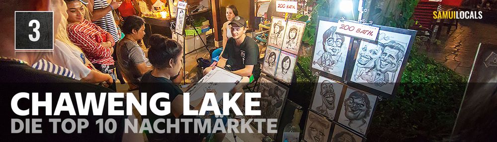 Kleiner Nachtmarkt gegenüber dem Chaweng Lake auf Koh Samui