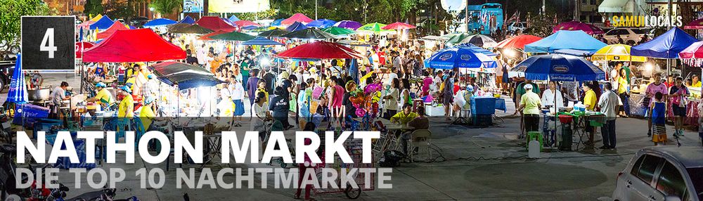 Straßenstände auf dem Nathon Night Market, Hauptstadt von Koh Samui