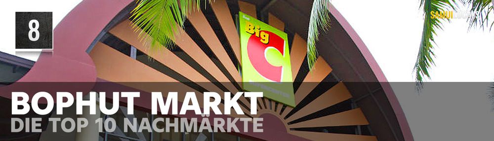 Marktstände auf dem Big-C-Parkplatz in Bophut, Koh Samui
