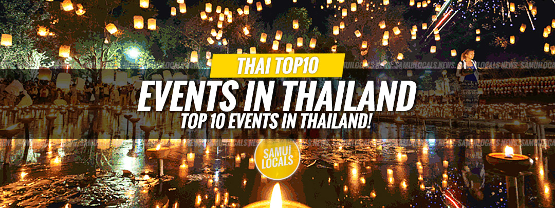 Feiernde Menschen bei einem der großen Feste in Thailand