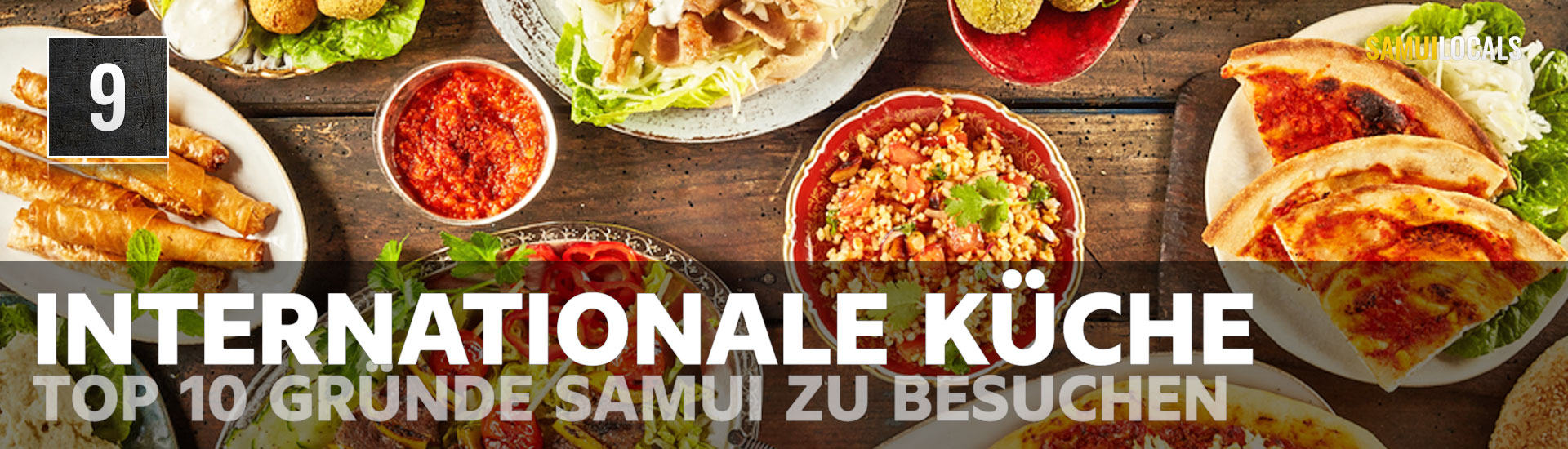 Internationale Restaurantauswahl an einem Strand auf Koh Samui