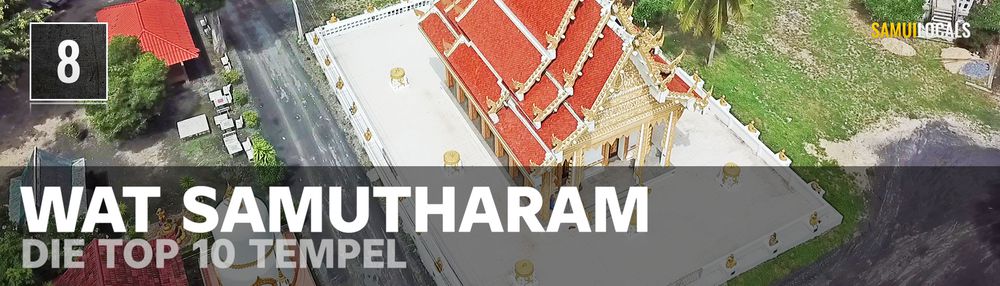 Wat Samutharam mit goldenen Statuen im Westen von Koh Samui
