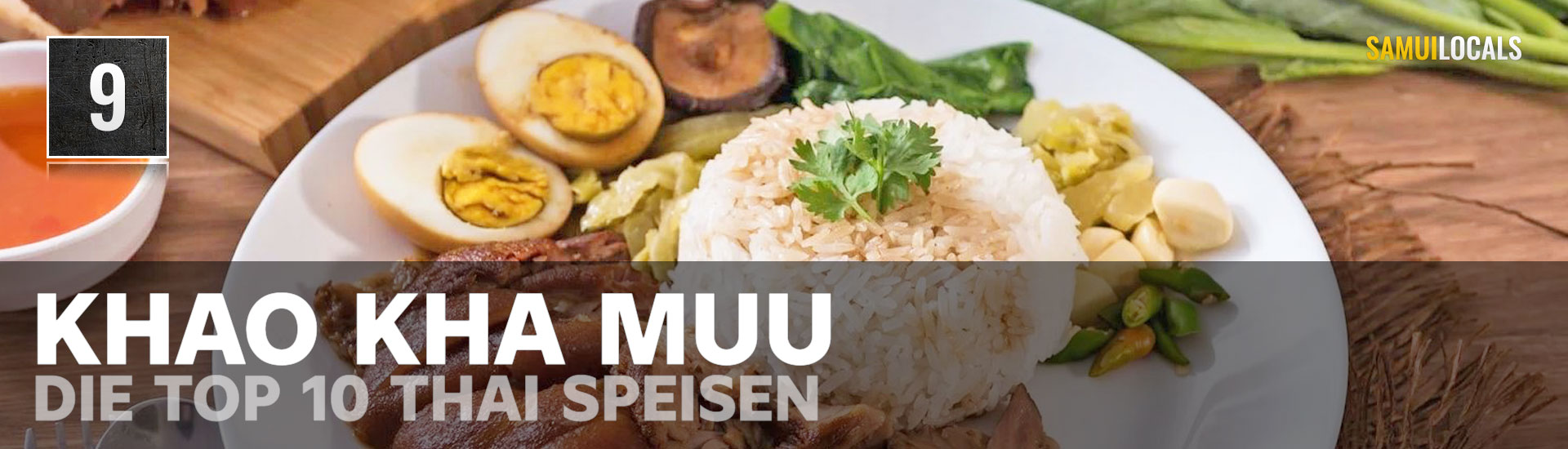 Khao Kha Mu, geschmortes Schweinebein auf Reis