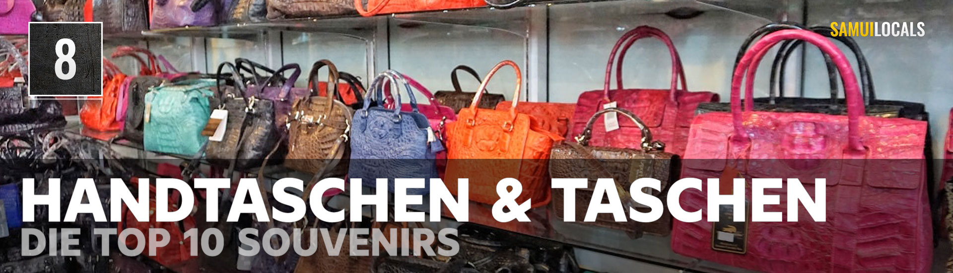 Handtaschen aus Bambus und Naturmaterialien als Souvenir aus Thailand
