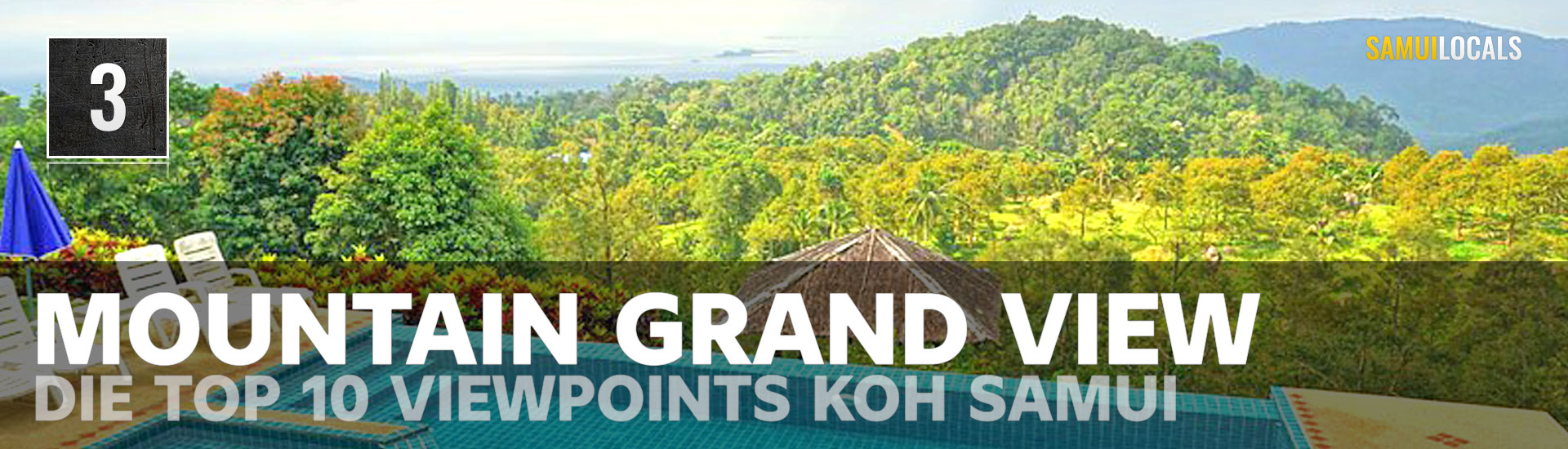 Aussicht vom Mountain Grand View Restaurant auf die vorgelagerten Inseln im Süden von Koh Samui